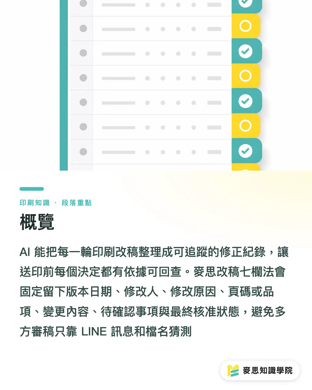 概覽｜AI如何管住印刷改稿紀錄 段落重點