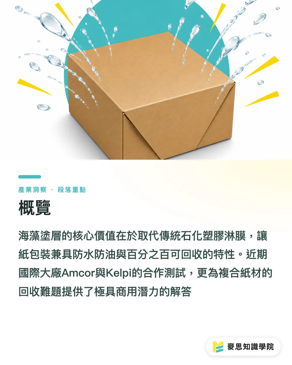 概覽|告別石化塗層:Amcor 海藻塗層如何改寫紙包裝回收賽局 段落重點