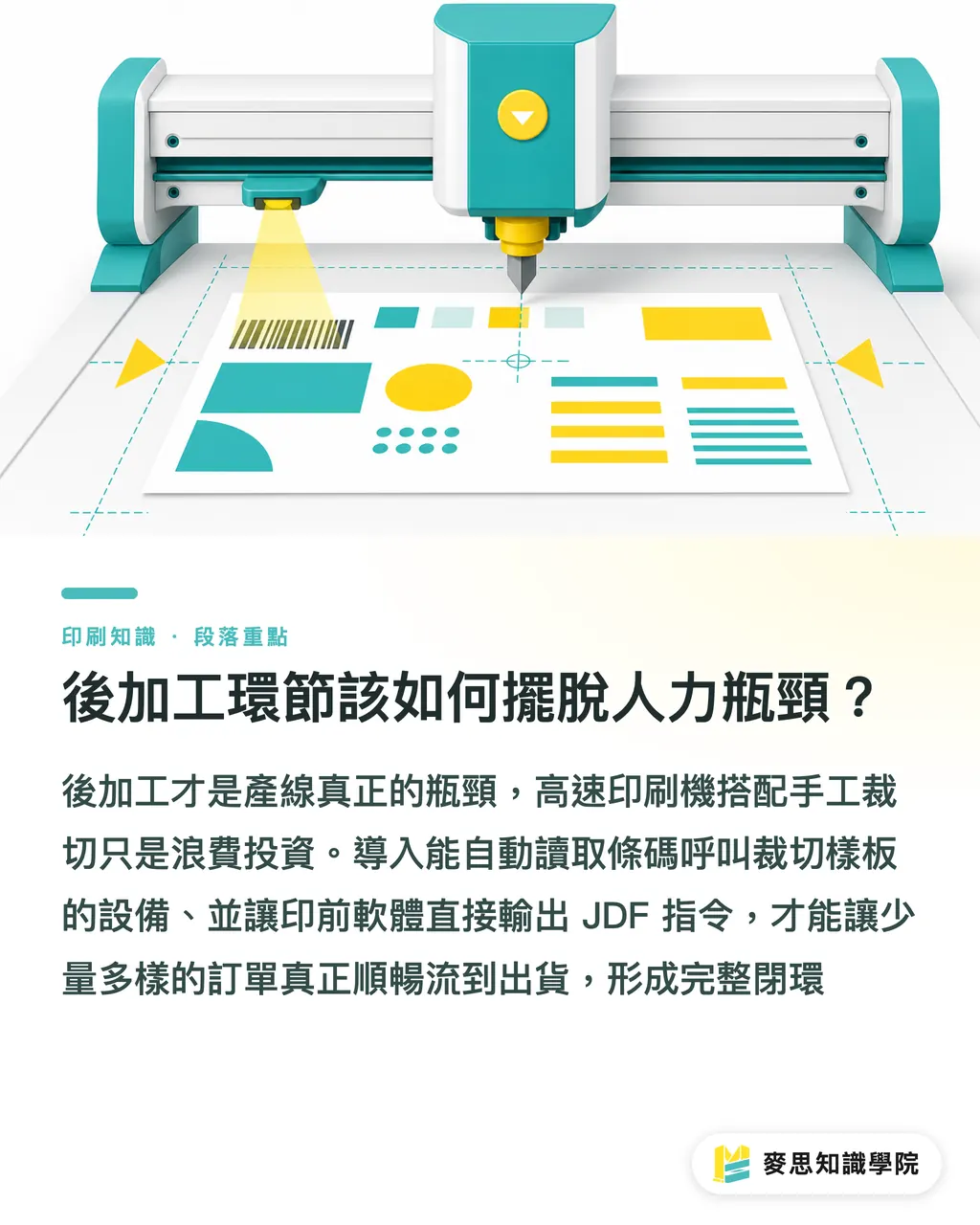 後加工環節該如何擺脫人力瓶頸？｜自動化不是大廠專利：中小印刷廠切入轉型的三個務實節點 段落重點