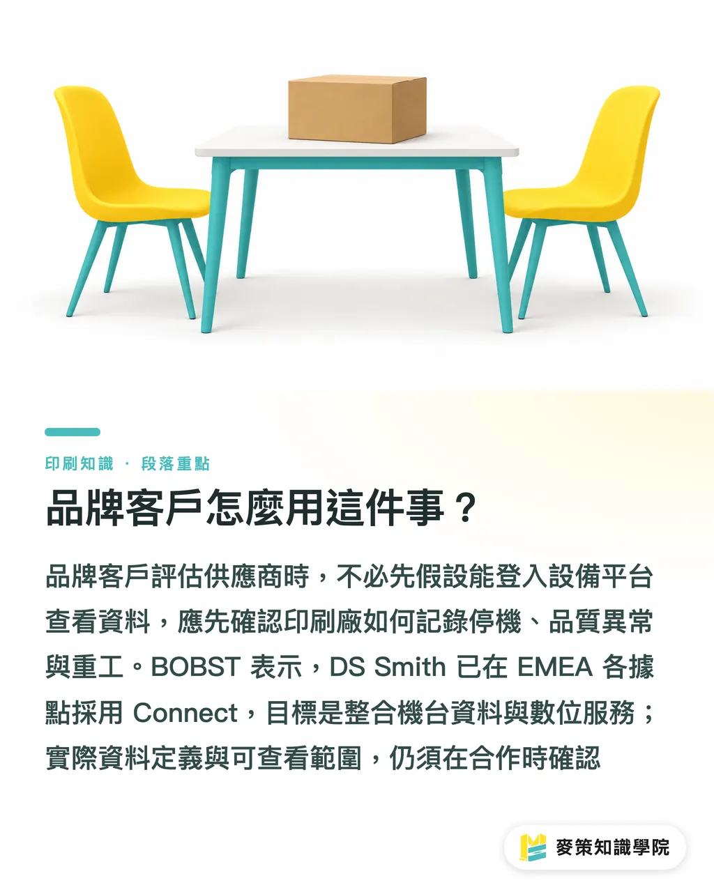品牌客戶怎麼用這件事？｜BOBST Connect：3 步把設備資料用於決策 段落重點
