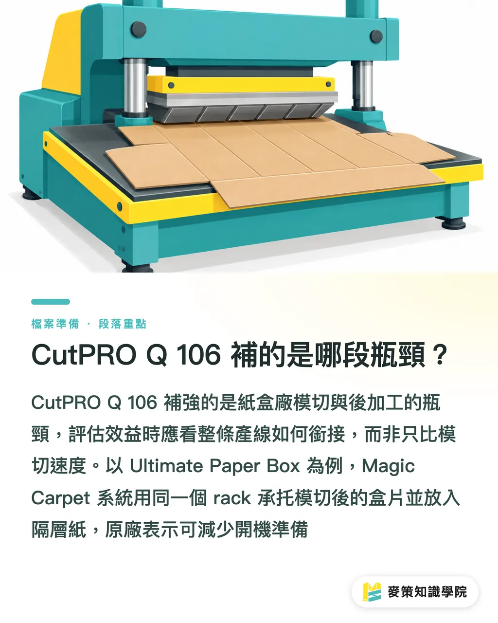 CutPRO Q 106 補的是哪段瓶頸？｜紙盒與充填設備的 3 種投資邏輯 段落重點