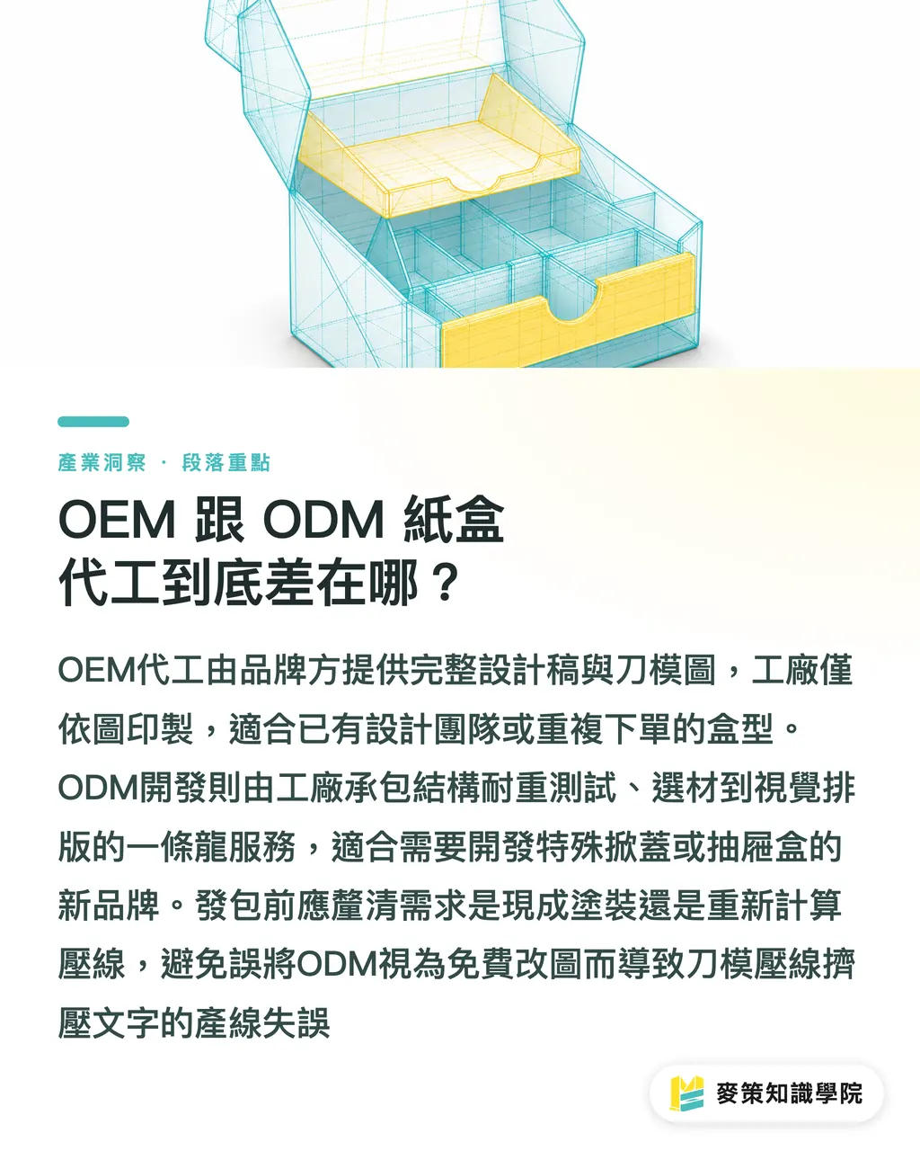 OEMとODMの紙箱受託製造は何が違うのか?|化粧箱工場はどう選ぶ?OEM・ODMパッケージ受託製造プロセスを徹底解説 セクションの要点
