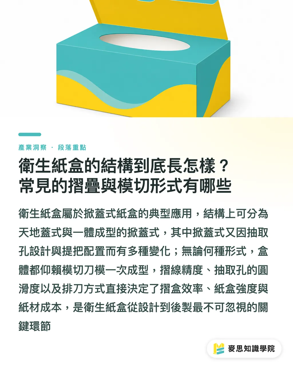 衛生紙盒的結構到底長怎樣?常見的摺疊與模切形式有哪些|衛生紙盒設計:模切、防潮與品牌印刷一次講清 段落重點
