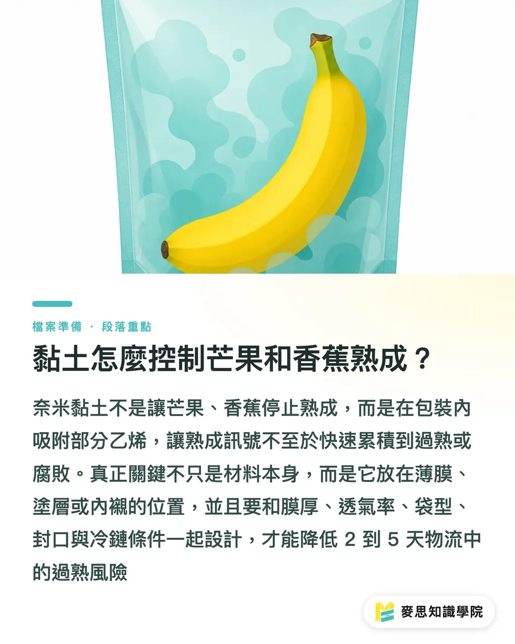 黏土怎麼控制芒果和香蕉熟成?|奈米黏土包裝怎麼延緩熟成 段落重點