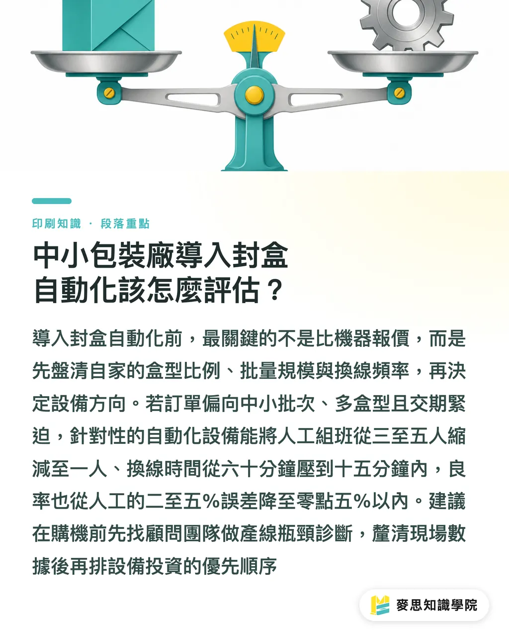 中小包裝廠導入封盒自動化該怎麼評估?|彩盒後加工卡關?ClosePro X 封盒自動化升級指南 段落重點