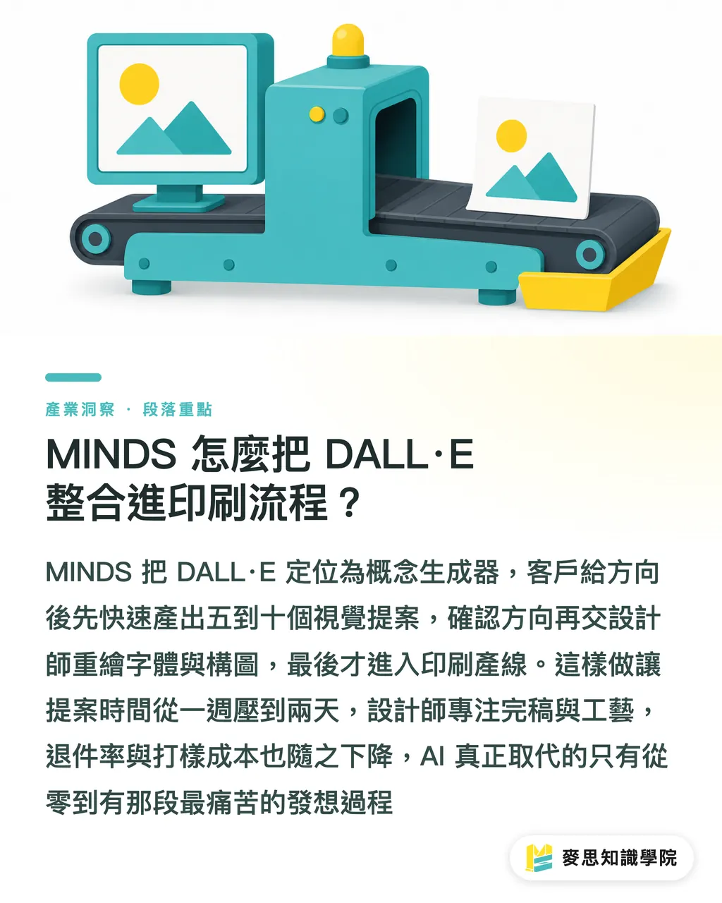 MINDS 怎麼把 DALL·E 整合進印刷流程?|DALL·E 是什麼?功能與印刷應用完整介紹 段落重點