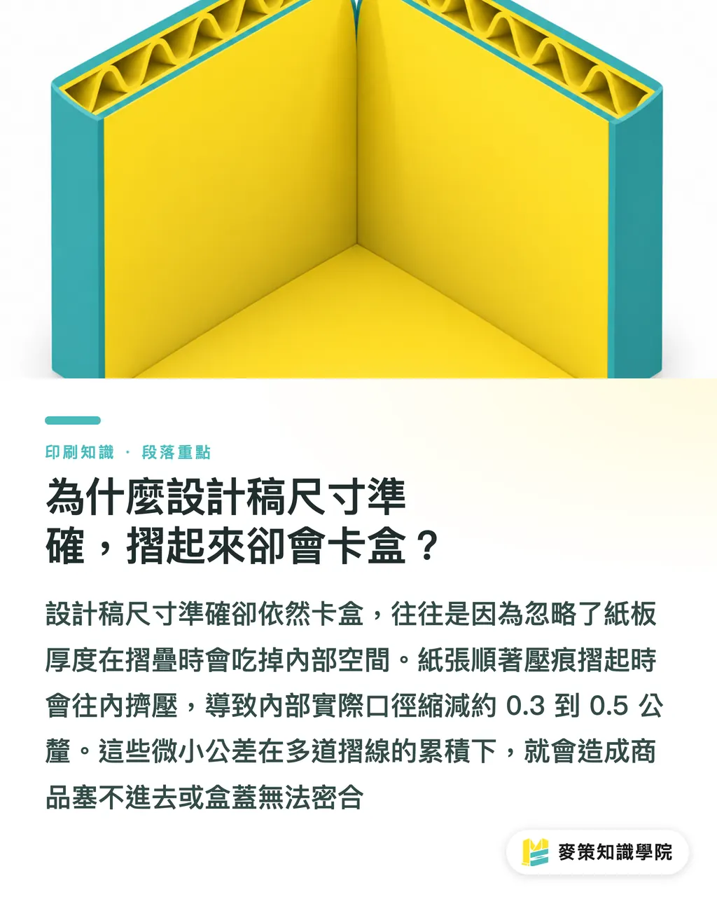 為什麼設計稿尺寸準確，摺起來卻會卡盒？｜軋型公差抓多少？交稿前必算的包裝展開尺寸與 3 大地雷 段落重點