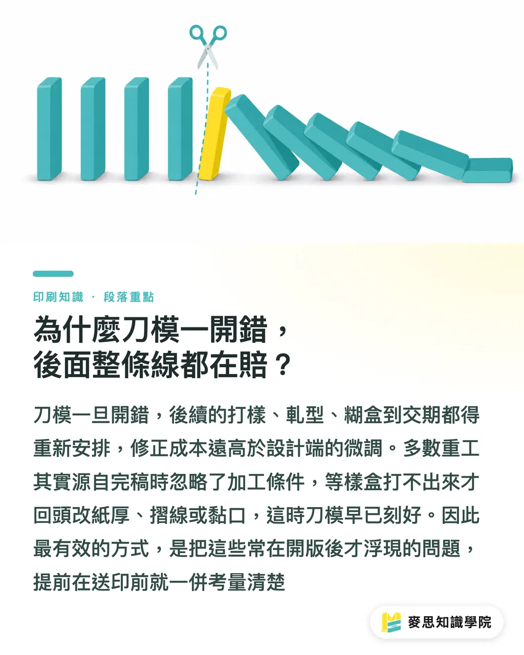 為什麼刀模一開錯，後面整條線都在賠？｜軋型刀模開版前，設計師必確認的 8 件事 段落重點