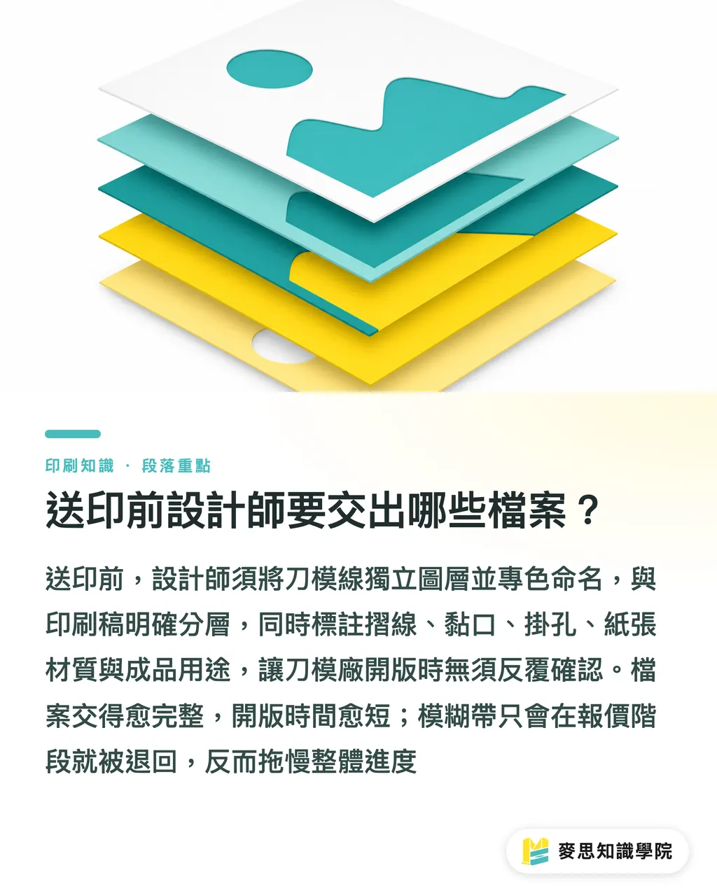 送印前設計師要交出哪些檔案？｜軋型刀模開版前，設計師必確認的 8 件事 段落重點