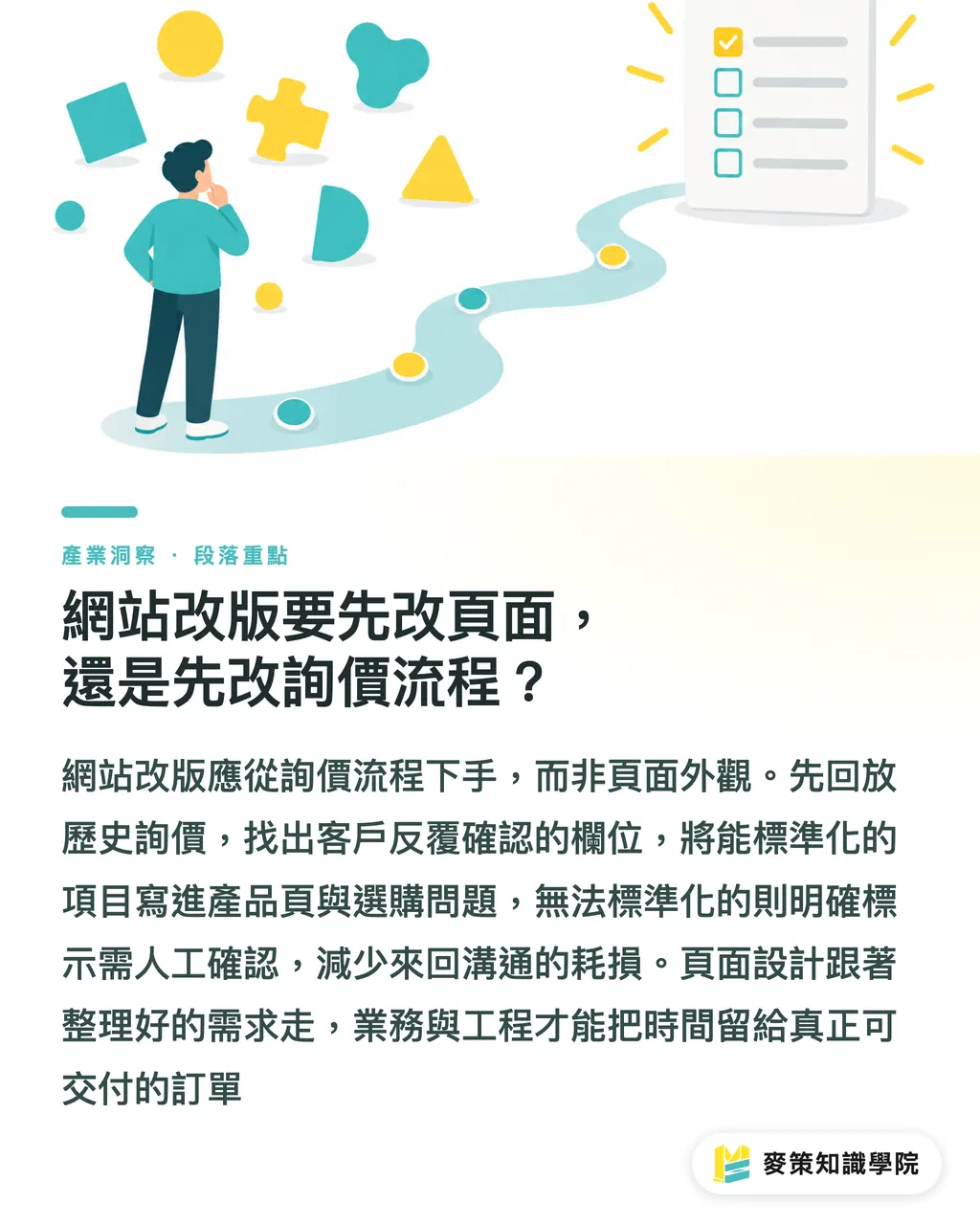 網站改版要先改頁面，還是先改詢價流程？｜印刷廠導入 AI 顧問，別把官網當目錄 段落重點
