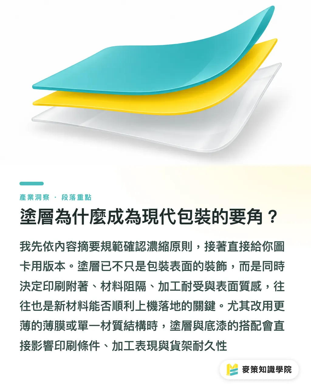 塗層為什麼成為現代包裝的要角？｜塗層不只防護：現代包裝的3個判斷 段落重點
