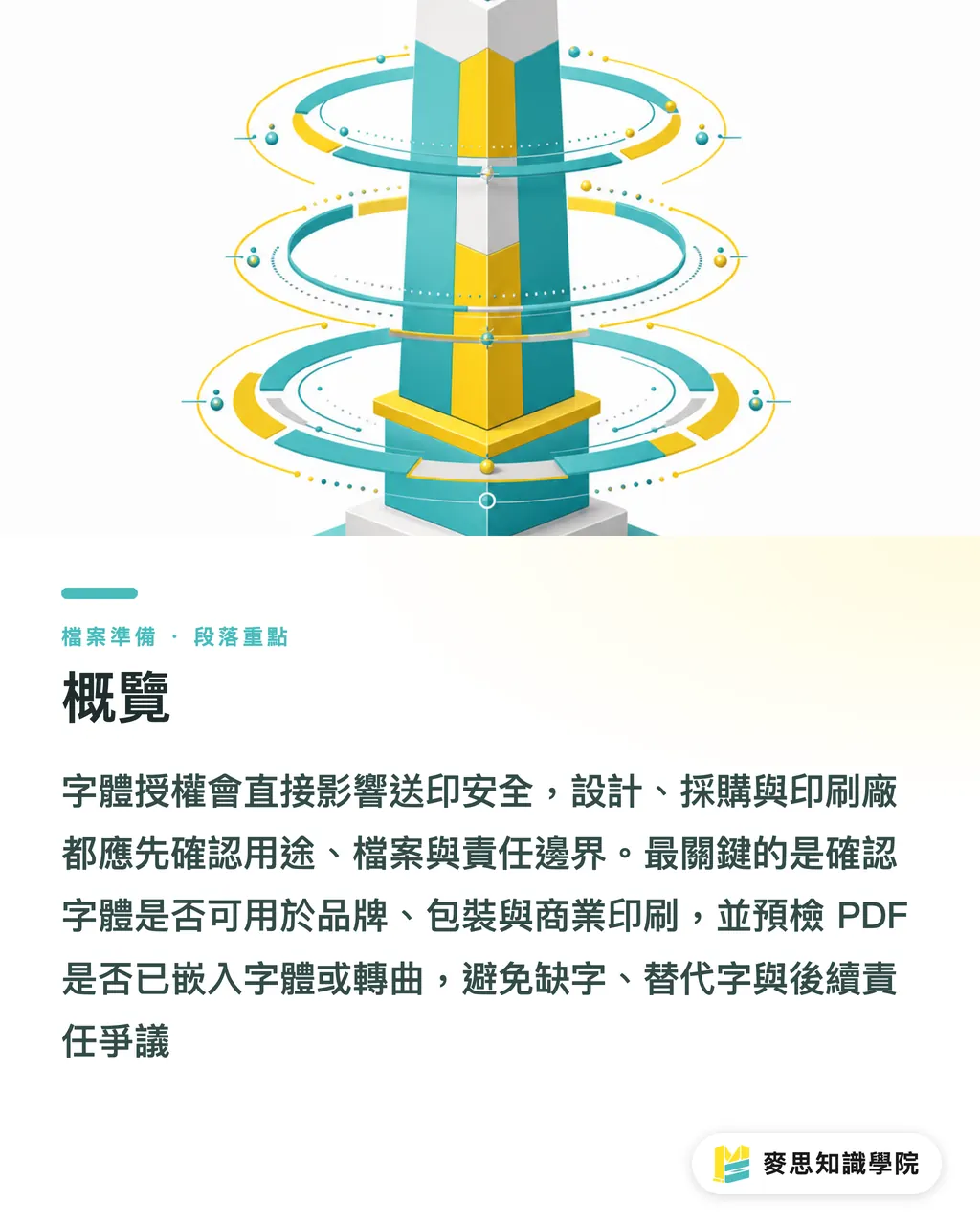 概覽｜字體授權與預檢防雷指南 段落重點