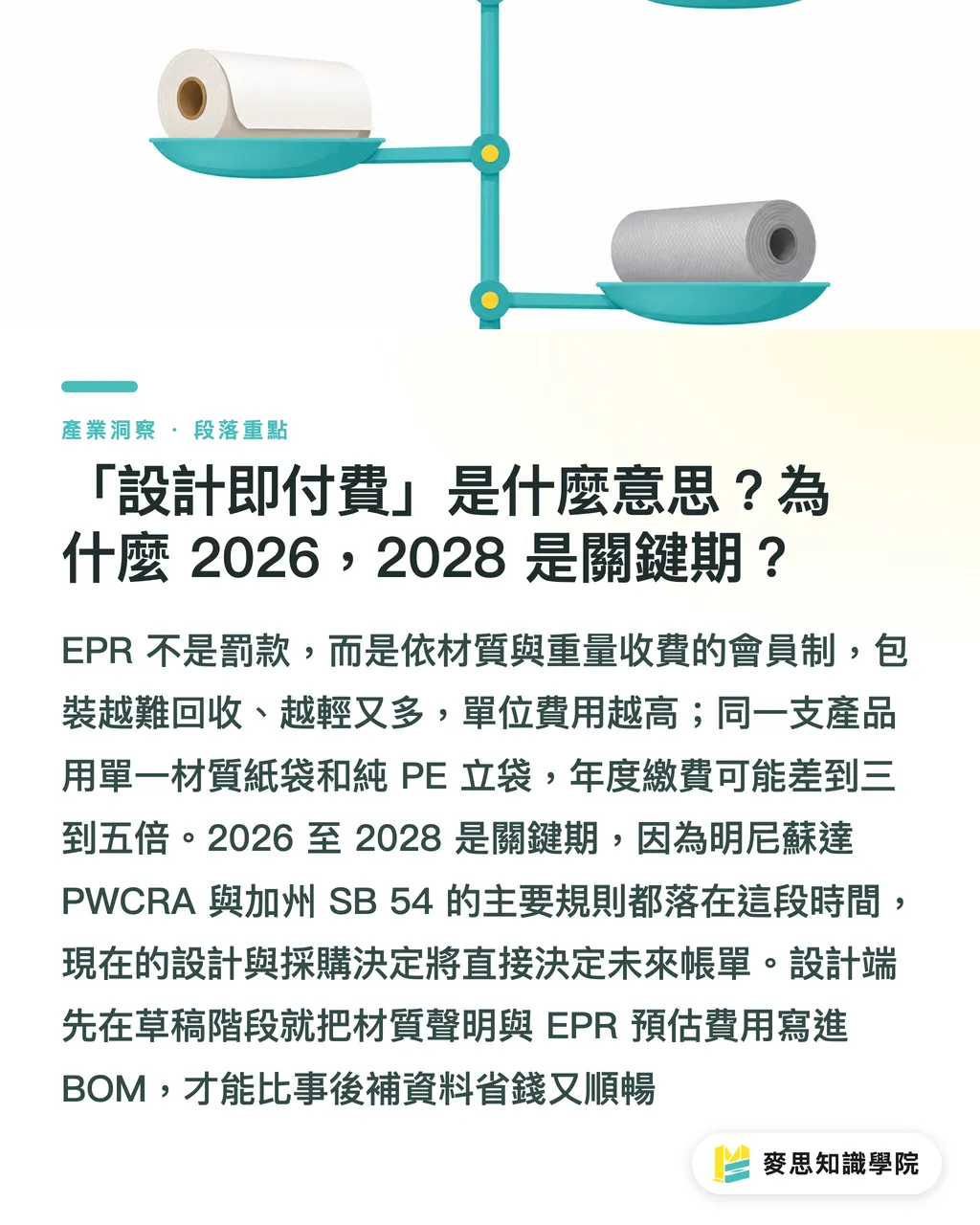 「設計即付費」是什麼意思？為什麼 2026，2028 是關鍵期？｜PWCRA 早期立法啟動，美國軟包裝 EPR 時間表出爐 段落重點