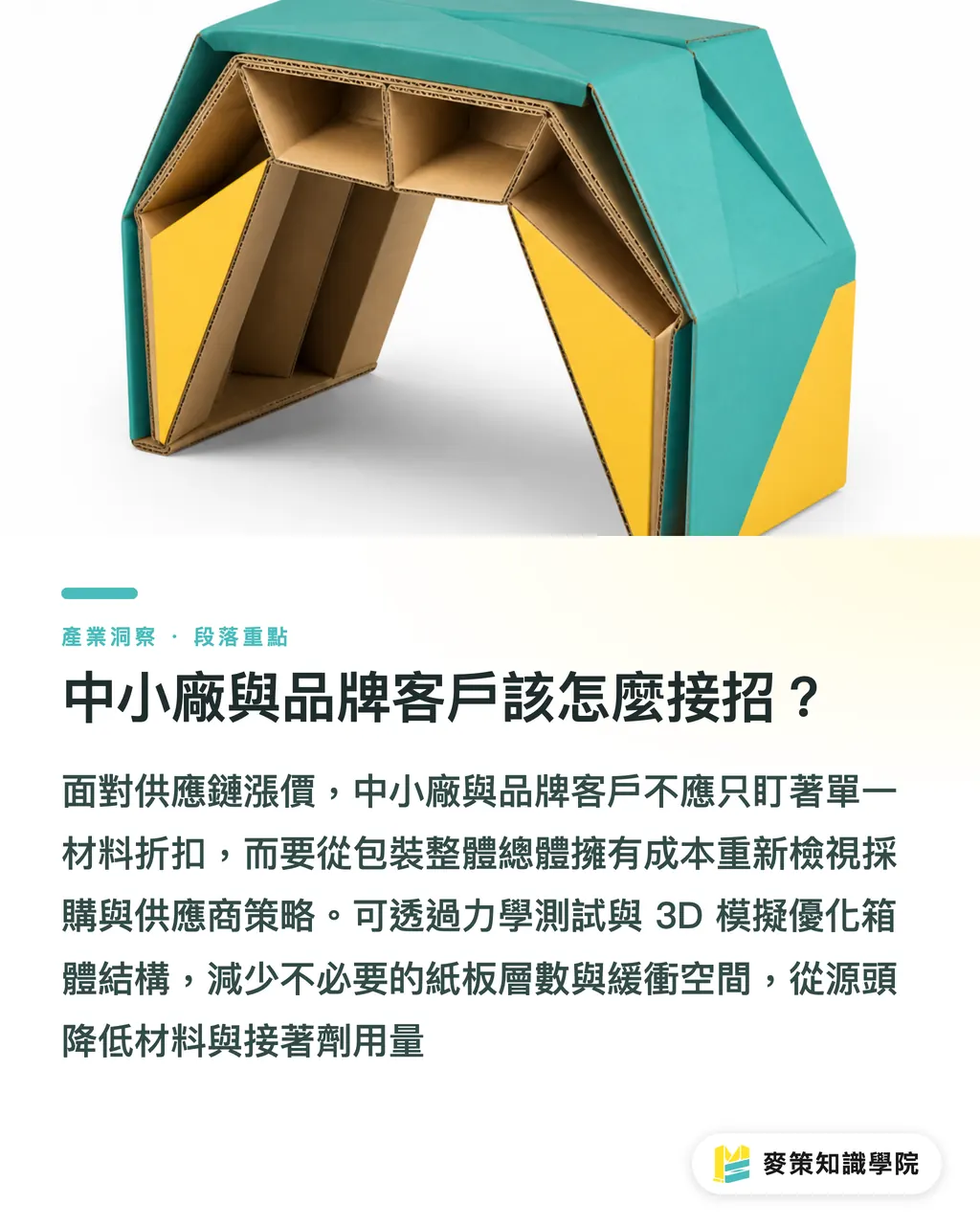 中小廠與品牌客戶該怎麼接招？｜忽視瓦楞耗材廠整併，小心你的包裝成本失控 段落重點