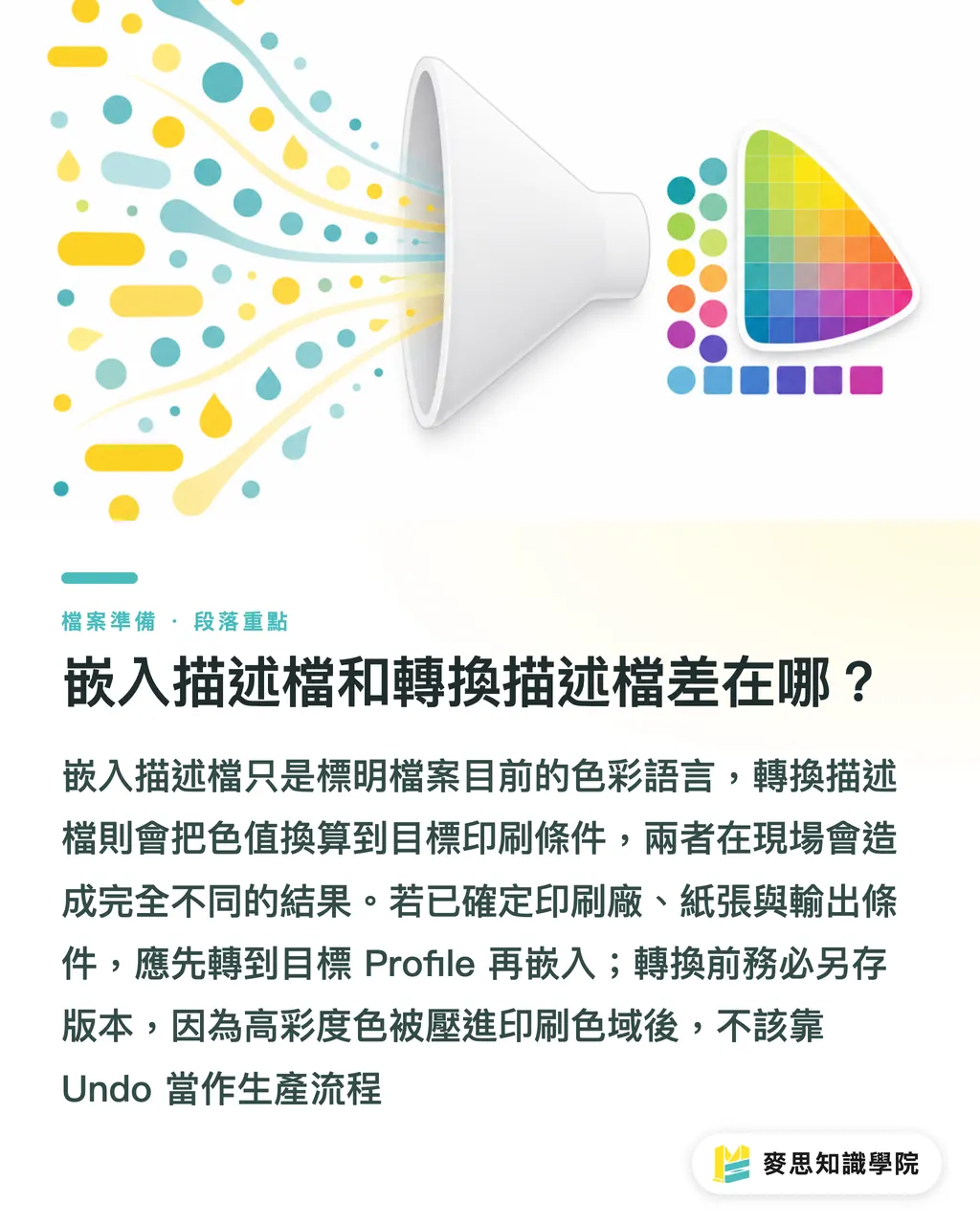 嵌入描述檔和轉換描述檔差在哪?|ICC嵌入還是轉換才對 段落重點
