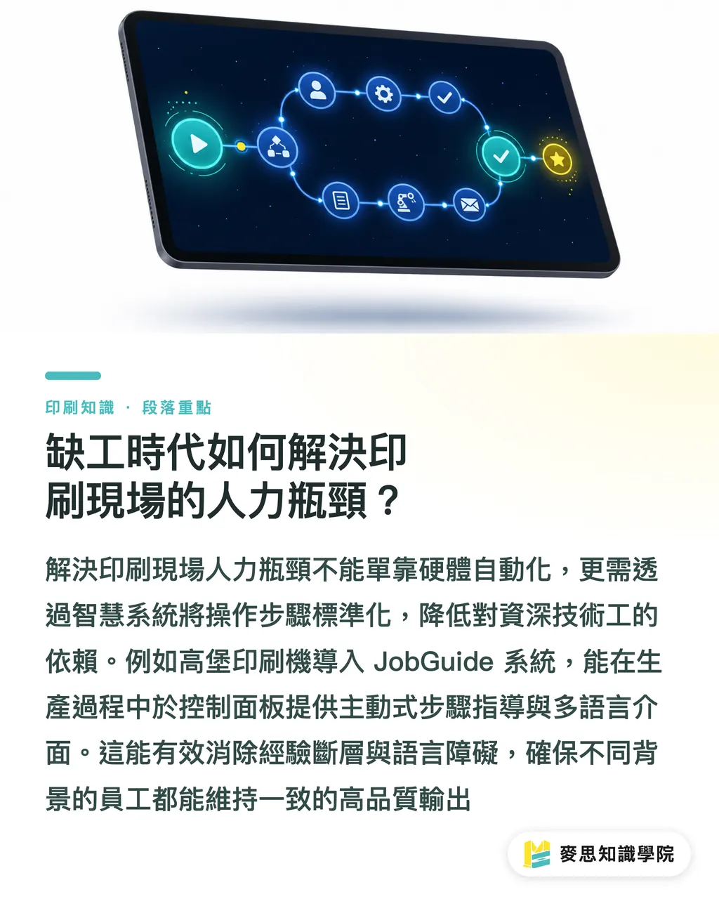 缺工時代如何解決印刷現場的人力瓶頸?|高堡 Rapida 智慧校機如何提升小量印刷利潤? 段落重點