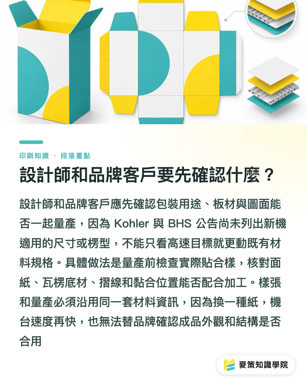 設計師和品牌客戶要先確認什麼？｜單面貼合機瞄準 15,000 張／小時，報價先問三件事 段落重點
