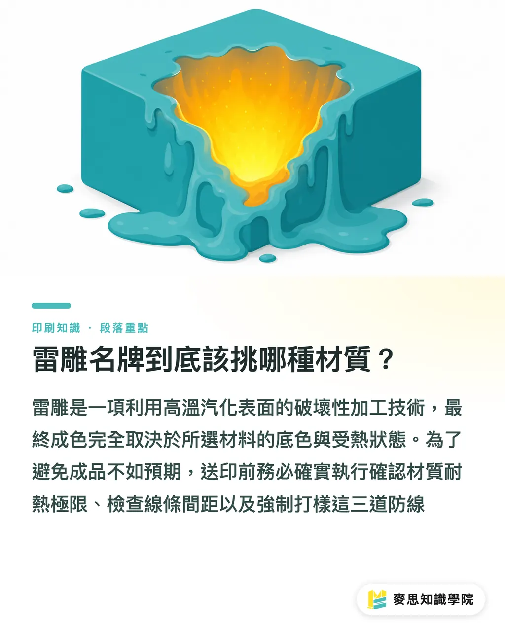 雷雕名牌到底該挑哪種材質?|雷雕名牌材質怎麼挑?資深顧問的防雷與發稿實戰指南 段落重點