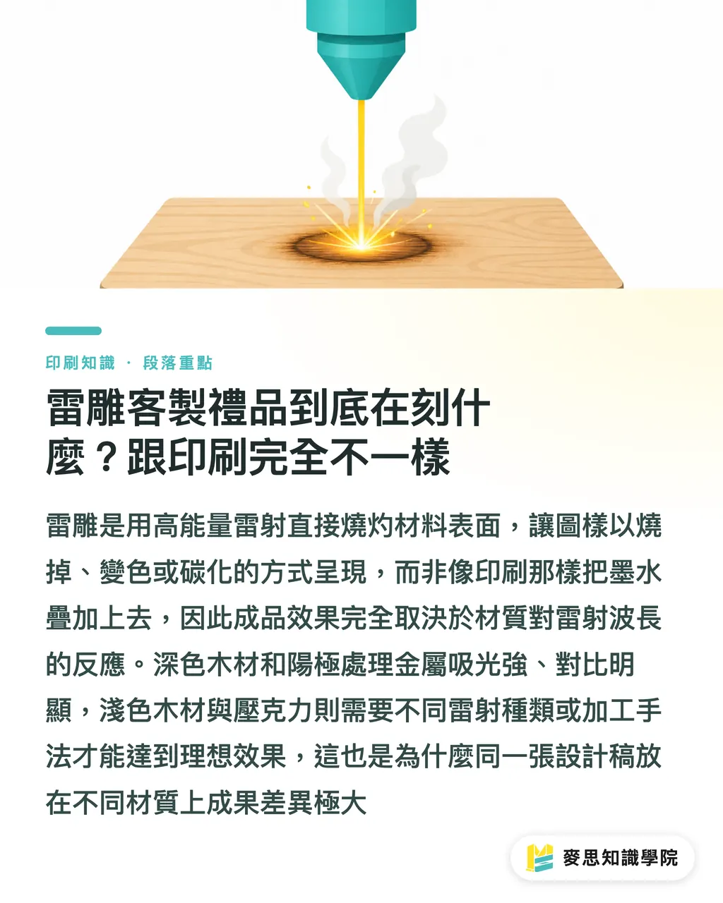 雷雕客製禮品到底在刻什麼？跟印刷完全不一樣｜雷雕客製禮品怎麼判斷？材質、圖稿、打樣一次講清楚 段落重點