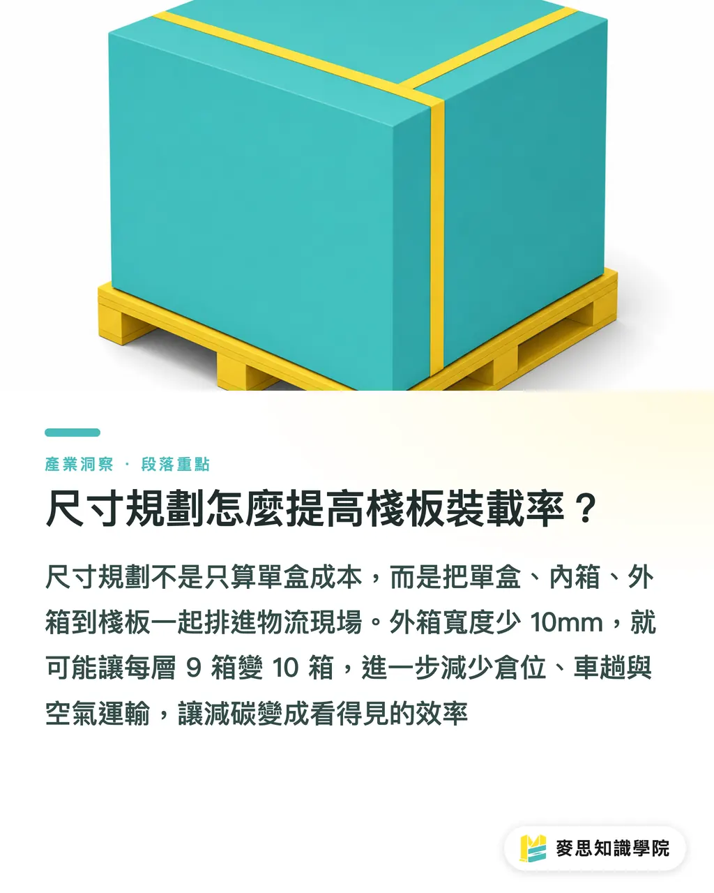尺寸規劃怎麼提高棧板裝載率？｜包裝減碳先改結構與刀模 段落重點