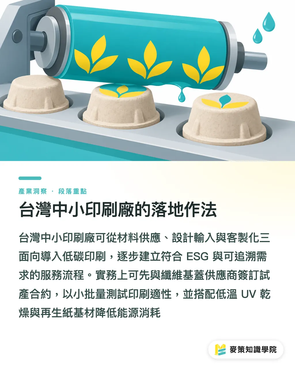 台灣中小印刷廠的落地作法｜瓶蓋永續三大創新：低碳、易開、安全怎麼選？ 段落重點