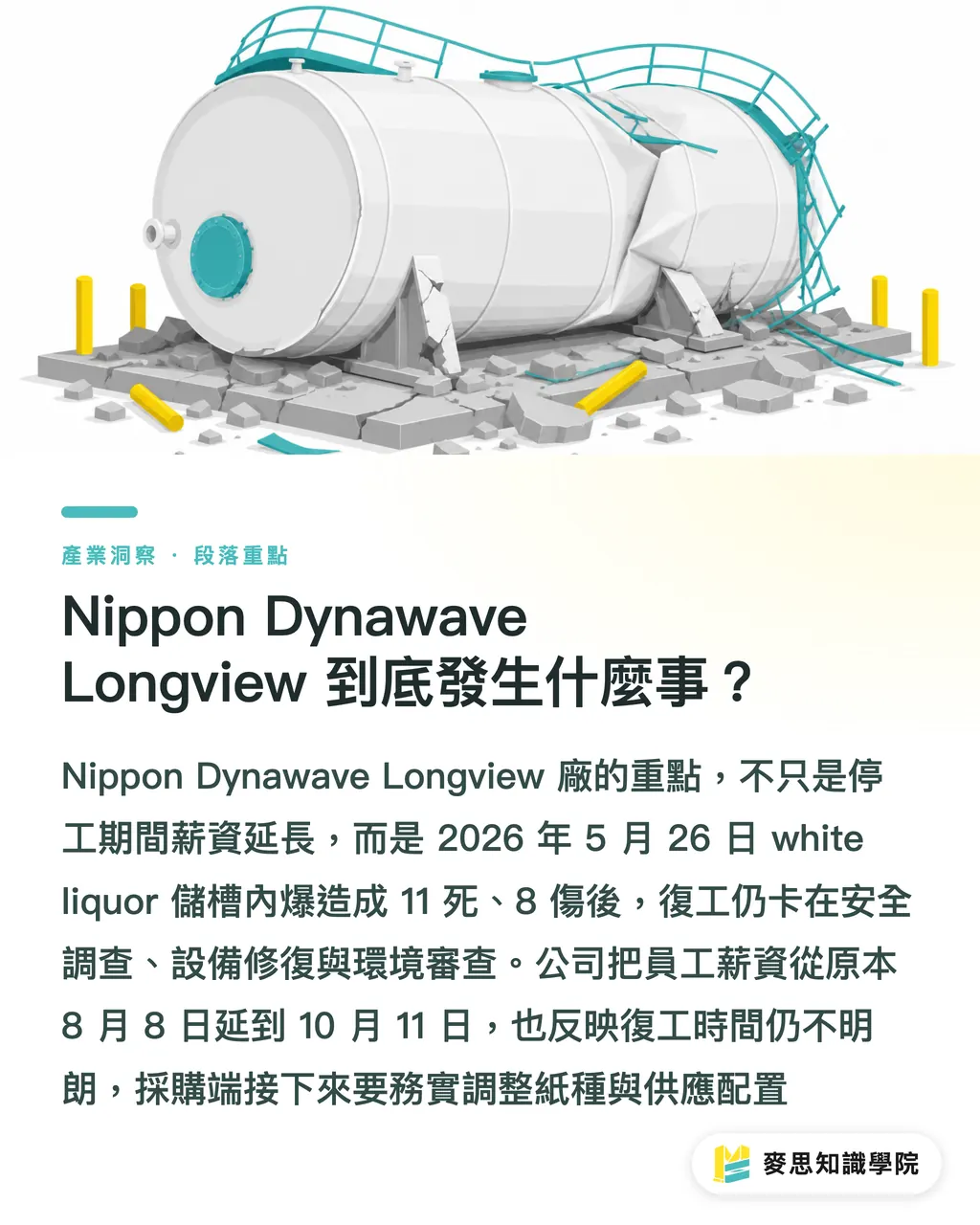 Nippon Dynawave Longview 到底發生什麼事?|Longview 停工後,紙材風險重算 段落重點