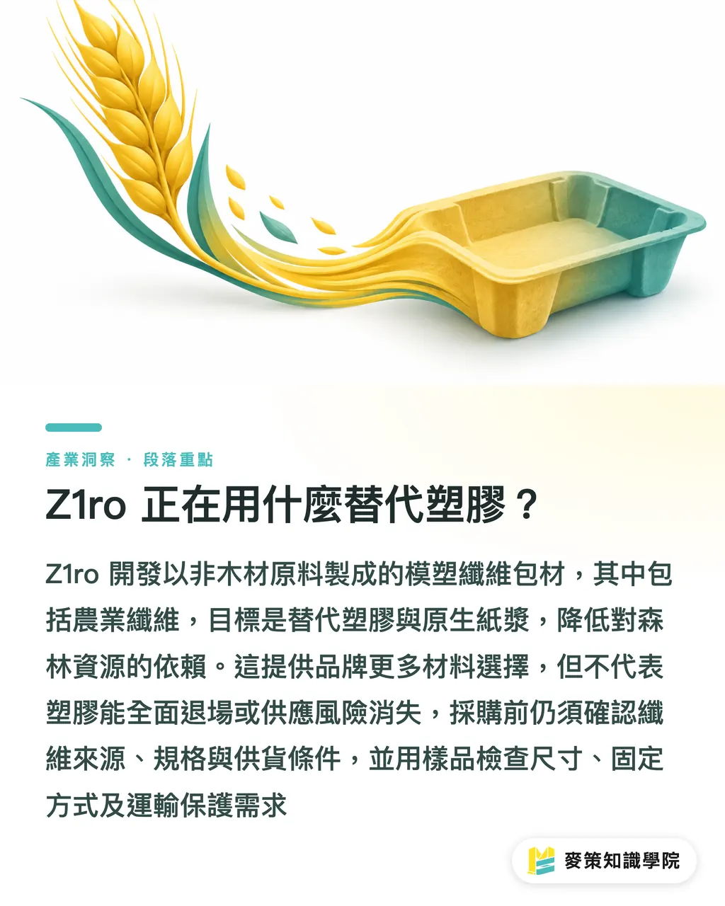 Z1ro 正在用什麼替代塑膠？｜非木材纖維模塑包材，3 個導入關卡先看清 段落重點