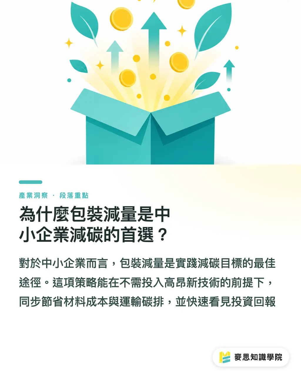 為什麼包裝減量是中小企業減碳的首選?|包裝減量怎麼做才不翻車?資深顧問的降本減碳實戰指南 段落重點