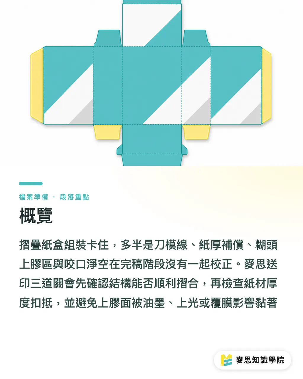 概覽|紙盒組裝卡住的刀模避雷 段落重點