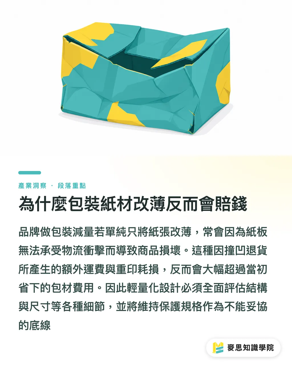 為什麼包裝紙材改薄反而會賠錢|包材減量不犧牲保護力:資深顧問的降本避雷實戰指南 段落重點