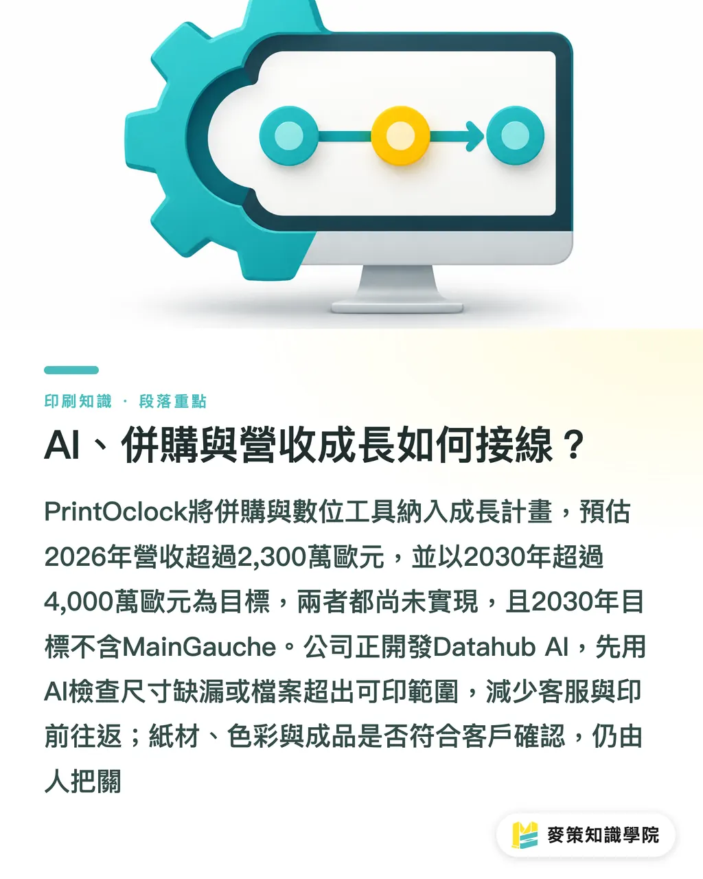 AI、併購與營收成長如何接線?|PrintOclock擴廠4倍,小廠怎麼規模化? 段落重點