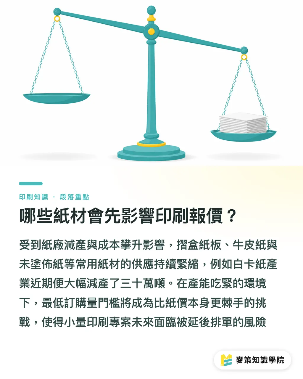 哪些紙材會先影響印刷報價?|紙漿紙板以價制量報價指南 段落重點