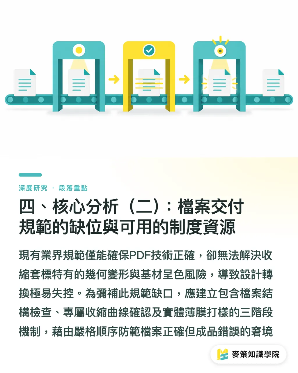 四、核心分析（二）：檔案交付規範的缺位與可用的制度資源｜可堆疊 PET 飲料罐替代鋁罐：材料轉換的印前與套標影響 段落重點