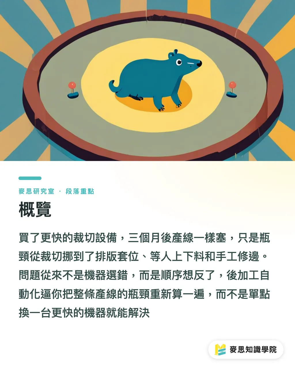 概覽|後加工自動化的真相:你買的不是機器,是一條重算過的產線 段落重點