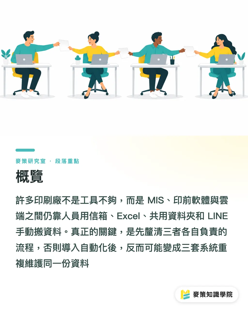 概覽|印刷廠自動跑起來,MIS 跟雲端到底怎麼接 段落重點