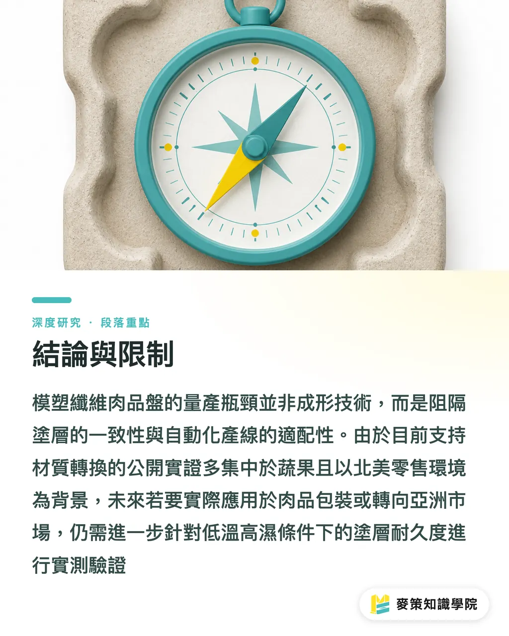 結論與限制|模塑纖維肉品盤赴美設廠的技術與供應鏈意涵 段落重點