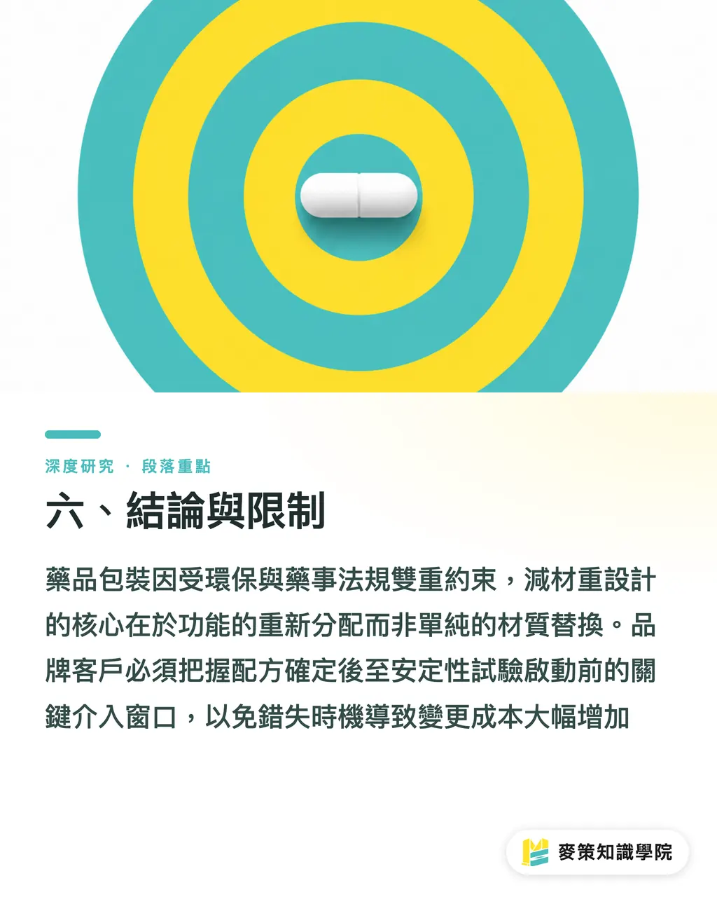 六、結論與限制|PPWR 藥品包裝減材與可回收設計:品牌端提前重設計的路徑分析 段落重點