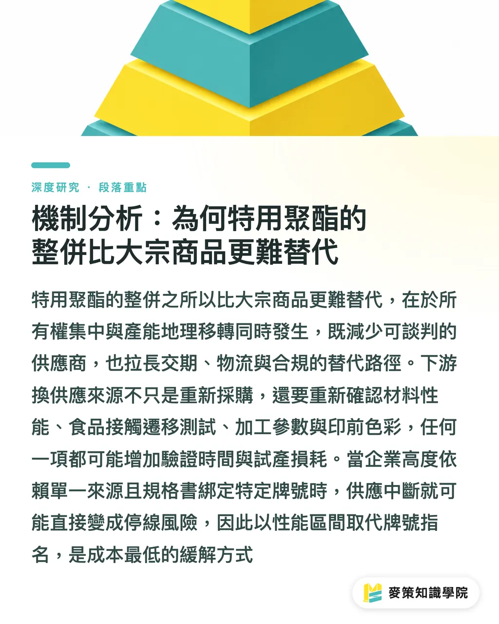 機制分析:為何特用聚酯的整併比大宗商品更難替代|Selenis 併購 Polisan Hellas:共聚酯產能重組與供料穩定度風險 段落重點