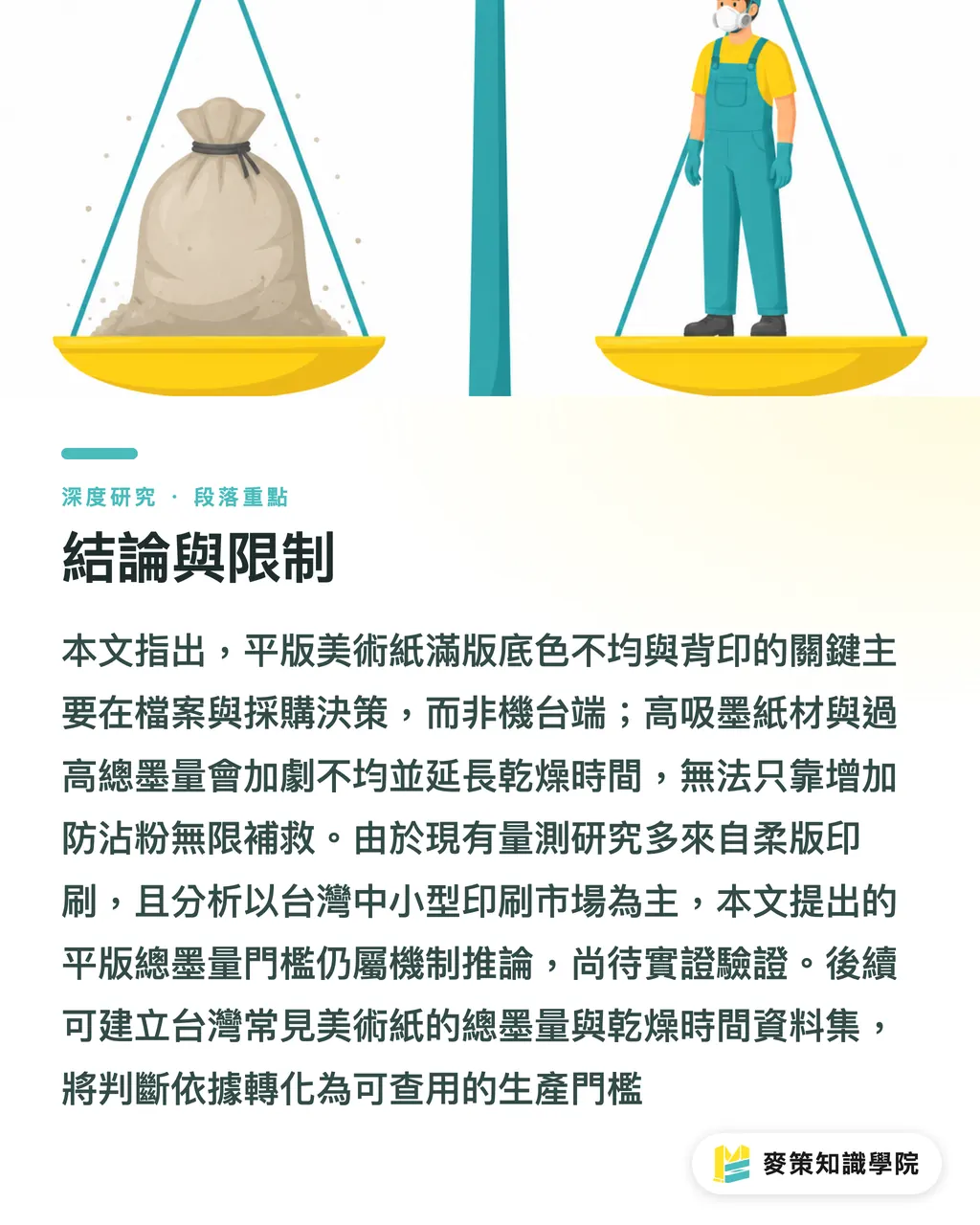 結論與限制｜滿版底色不均與背印風險：美術紙與油墨乾燥的採購決策綜述 段落重點