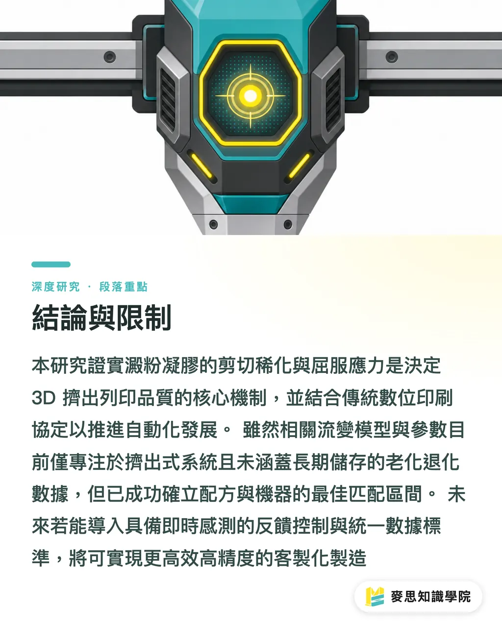結論と課題｜デンプンジェルの流變特性が3Dプリンティングの成形品質に与える影響と産業転換プロセスの研究 セクションの要点