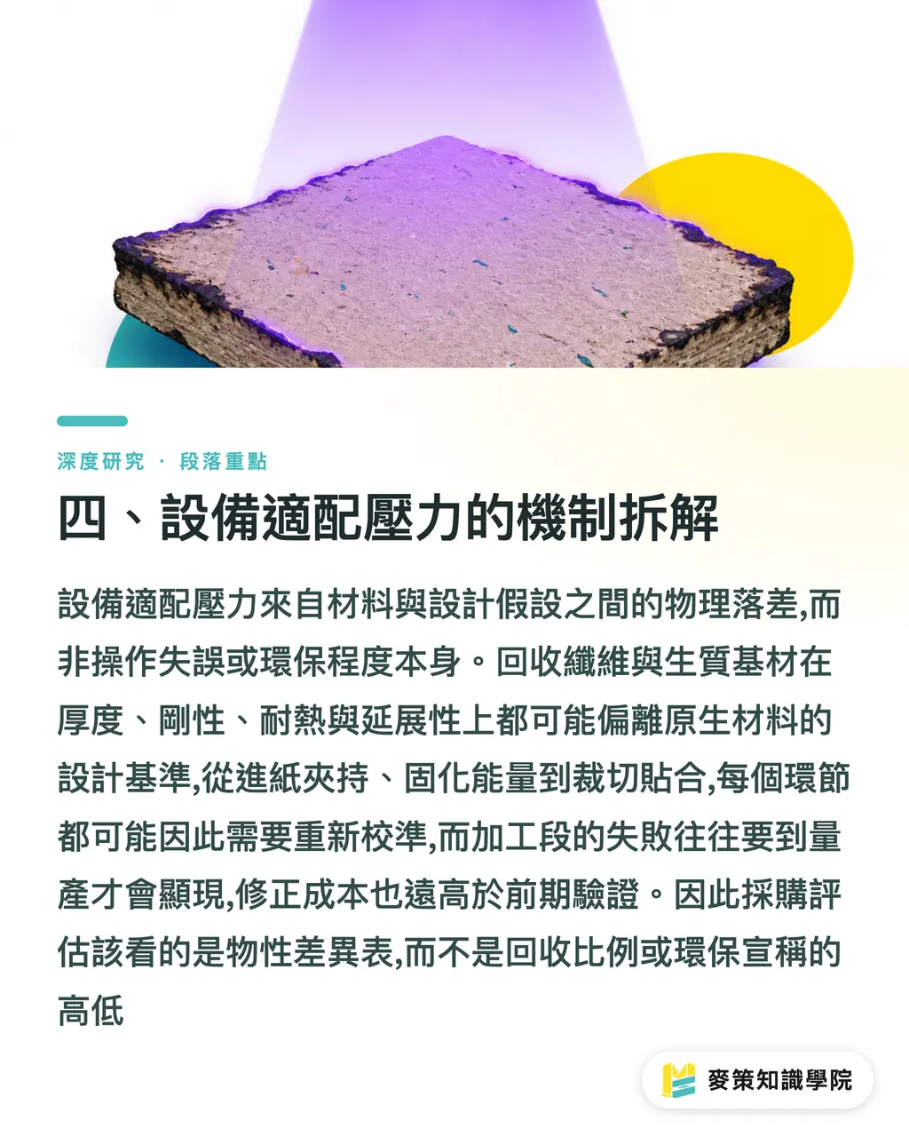 四、設備適配壓力的機制拆解｜永續基材與設備適配：印刷包裝廠採購決策的技術經濟分析 段落重點
