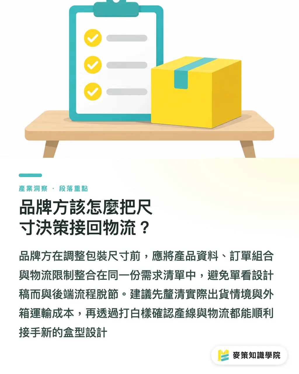 品牌方該怎麼把尺寸決策接回物流?|Right-Sized Packaging 怎麼選? 段落重點