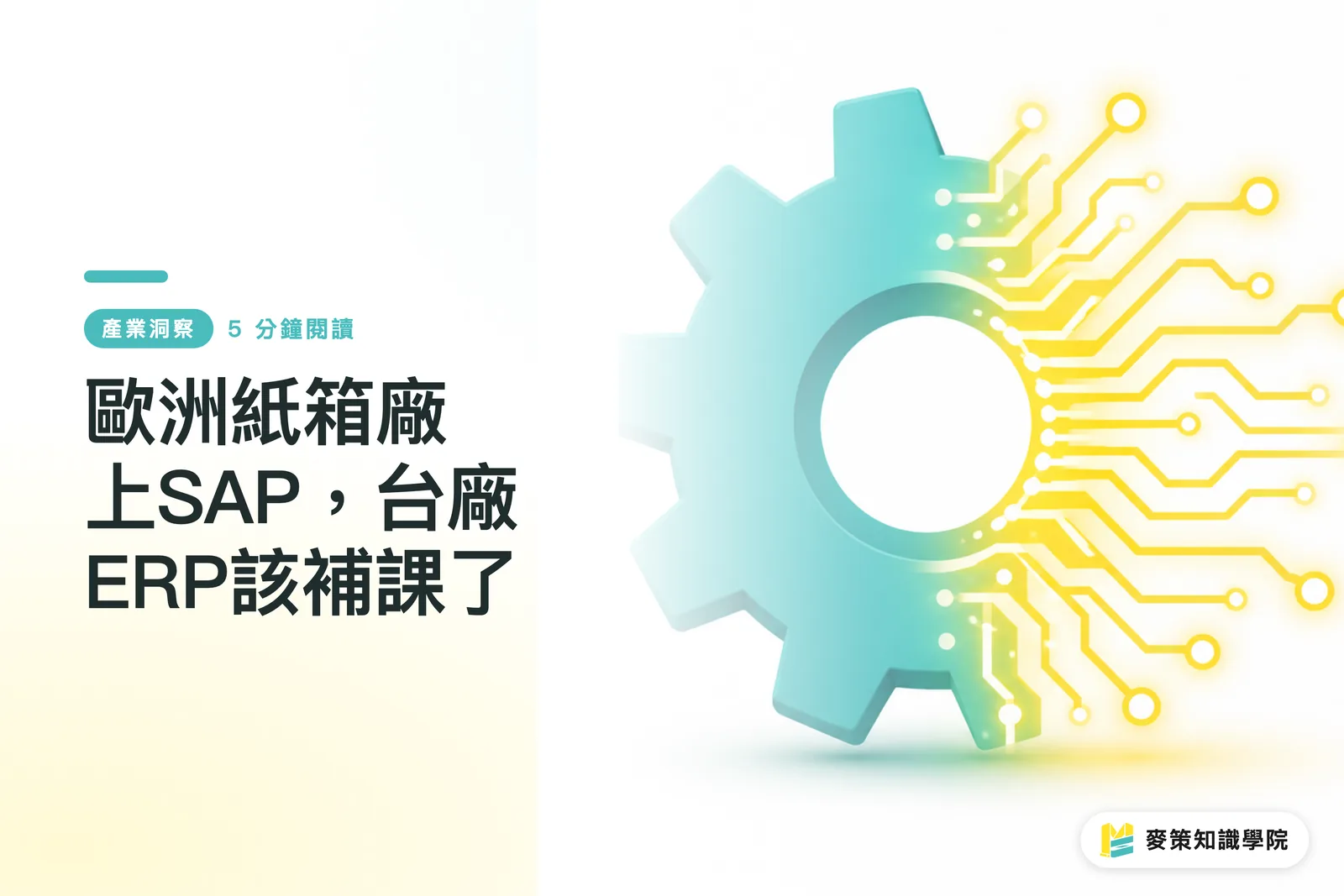 歐洲紙箱廠上SAP，台廠ERP該補課了