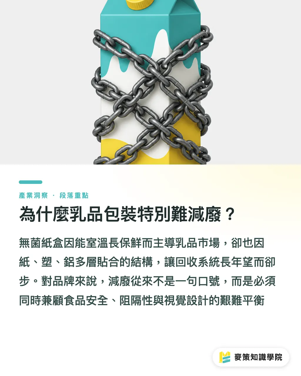 為什麼乳品包裝特別難減廢？｜一盒鮮奶少一層：SIG × Leibinger 怎麼從材料和油墨雙軸減廢 段落重點