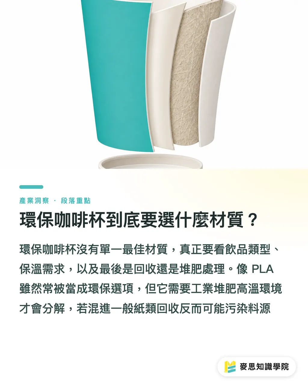 環保咖啡杯到底要選什麼材質？｜環保咖啡杯怎麼設計印製？材質與工藝全拆解 段落重點
