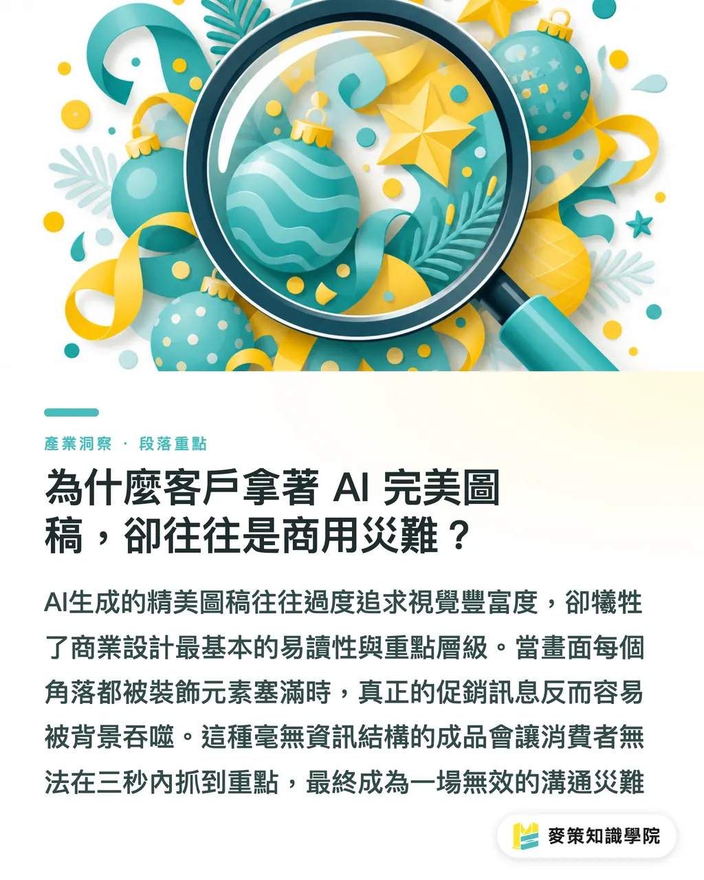為什麼客戶拿著 AI 完美圖稿,卻往往是商用災難?|AI 傳單印得快卻沒轉換?3 個最常踩的排版地雷 段落重點