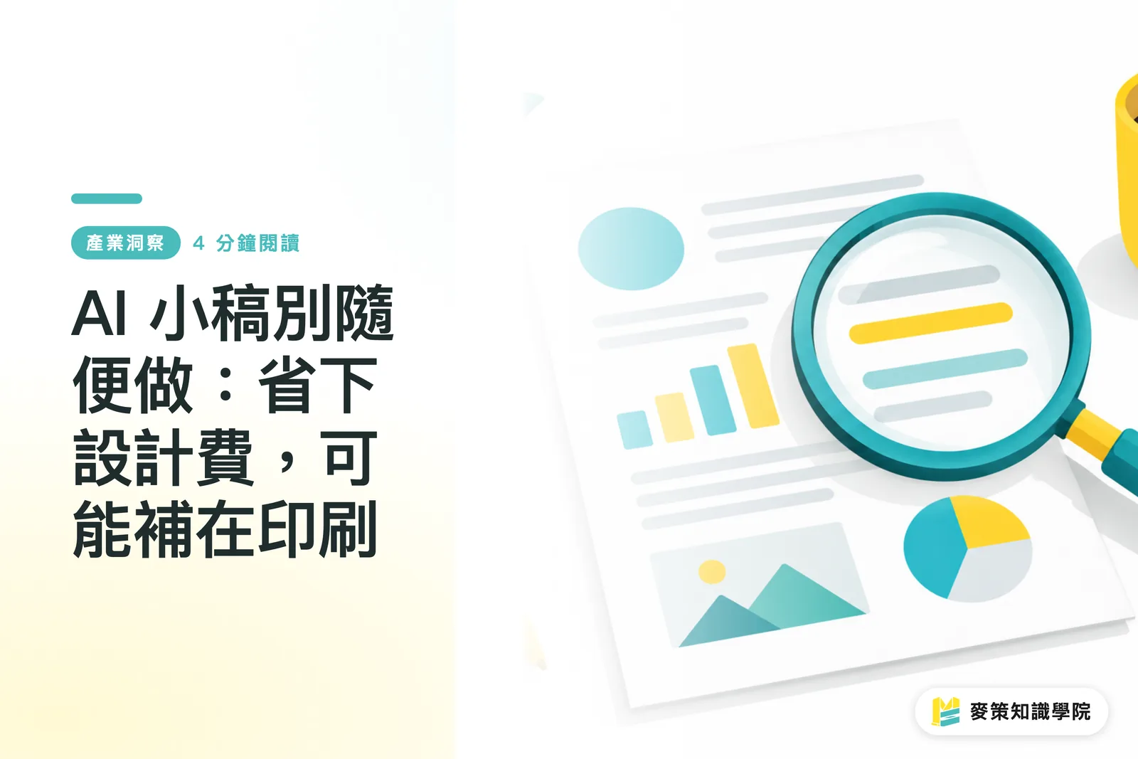 AI 小稿別隨便做:省下設計費,可能補在印刷