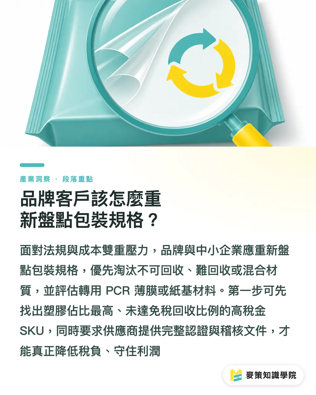 品牌客戶該怎麼重新盤點包裝規格?|忽略英國包裝稅改制,小心吃掉毛利:Amcor 的 PCR 薄膜實戰 段落重點
