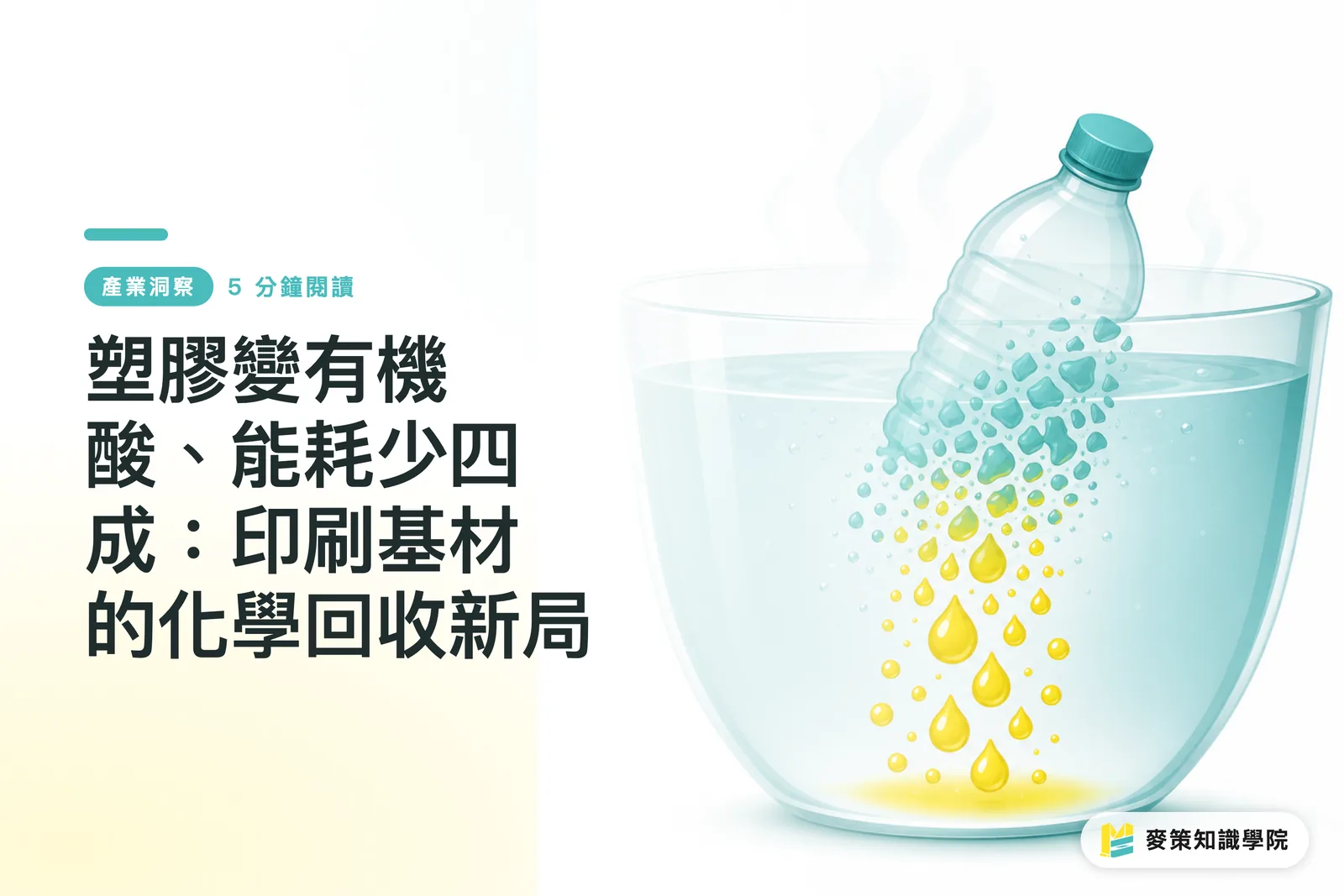 塑膠變有機酸、能耗少四成：印刷基材的化學回收新局